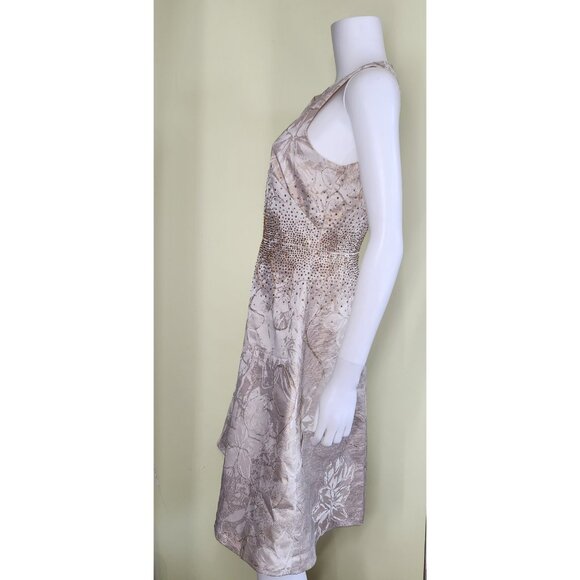 Calvin Klein Embellished Fit & Flare Dress Size 6 Champagne Party Luxe Wedding - Picture 4 of 10